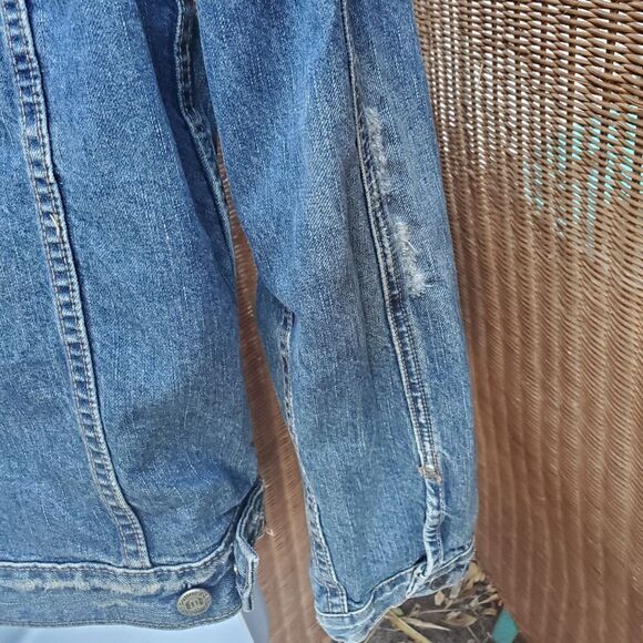 Bullhead Distressed Denim Jacket M - Picture 7 of 10